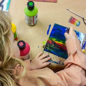 Sonntagszeit - Linolschnitt1